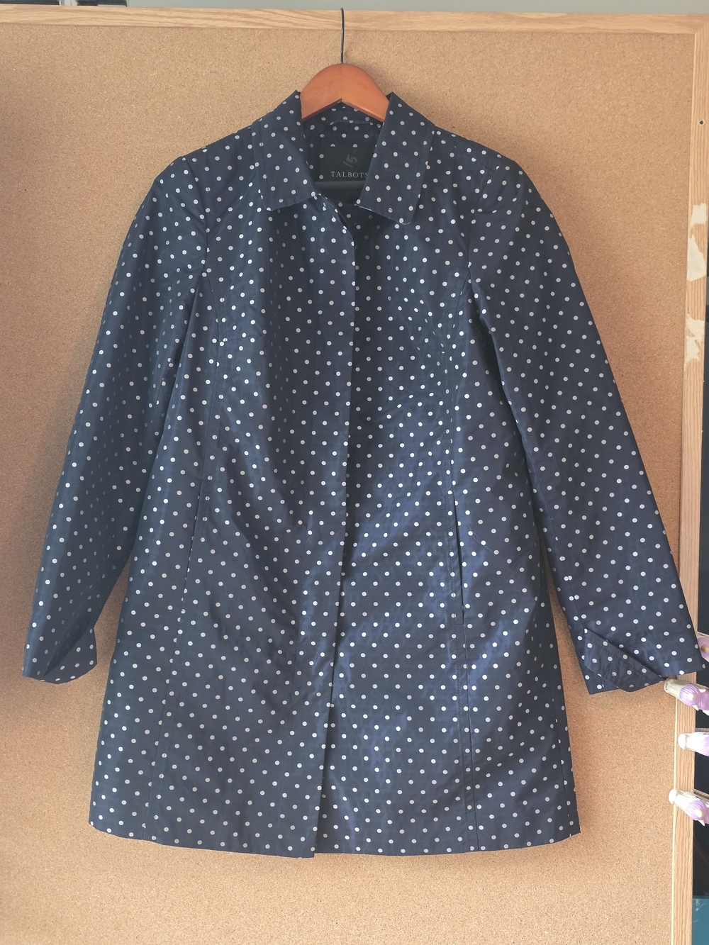 Talbots NWT Polka Dot Rain Mac Coat – Size 8 Waterproof